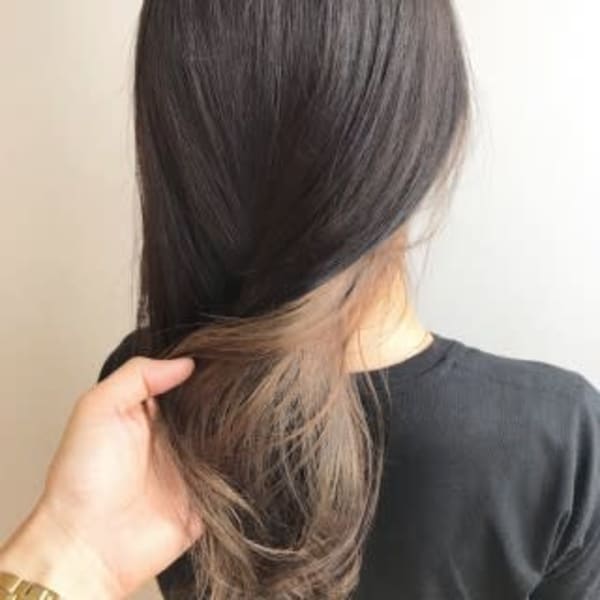 【ロング】インナーカラー×ベージュ