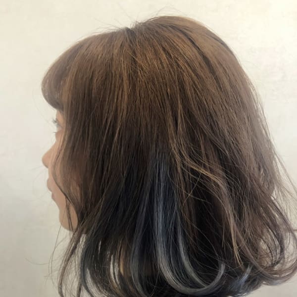 インナーカラー×ブルーシルバー【見附】【長岡】