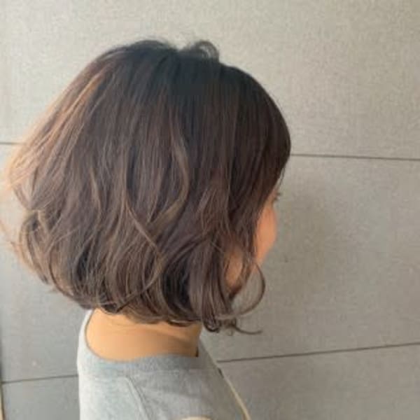 ふわふわボブ*透け感グレージュ