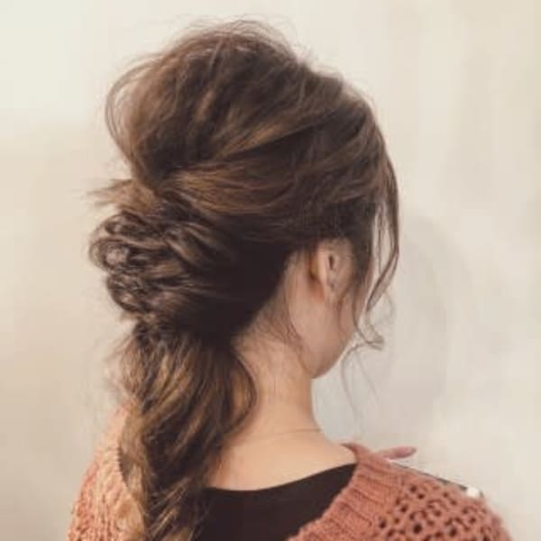 フィッシュボーン編みおろし