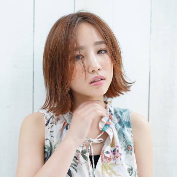 「 nao*c富雄店」切りっぱなし外ハネ小顔ボブ|nao*c tres 富雄店