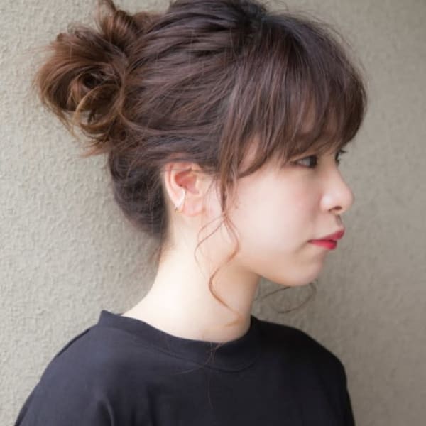 ふんわりカジュアルお団子スタイル