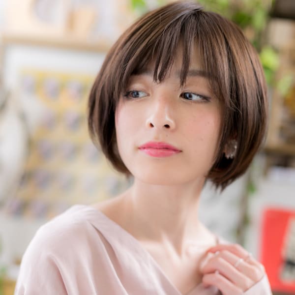 好感度大!ツヤ透明感☆小顔前下がりボブ 簡単スタイリング