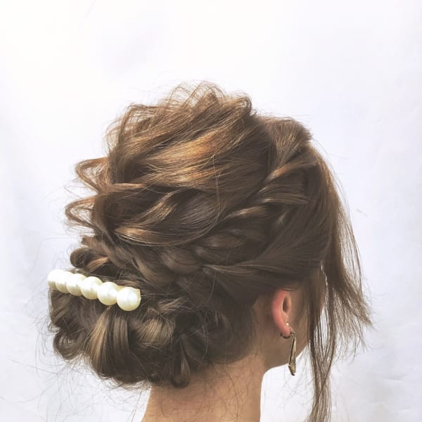 オススメ順 編み込み セミロングの髪型 ヘアスタイル 楽天ビューティ