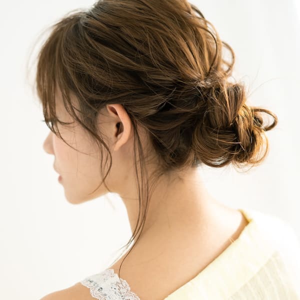 ざっくり三つ編みシニヨン