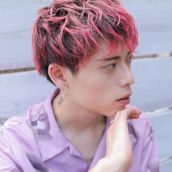 メンズのオススメ順 レッド ピンクの髪型 ヘアスタイル 楽天ビューティ