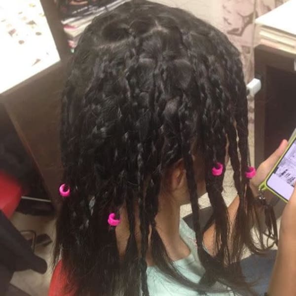 ブレイド風三つ編みヘアセット