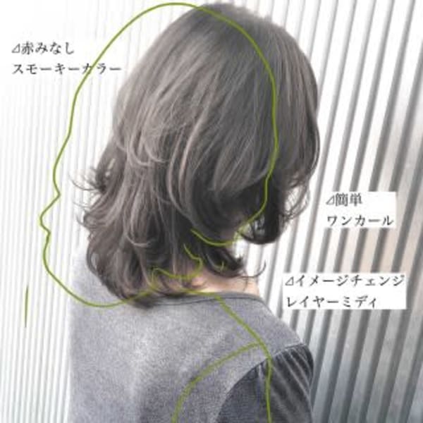 赤みなし。スモーキーカラー。