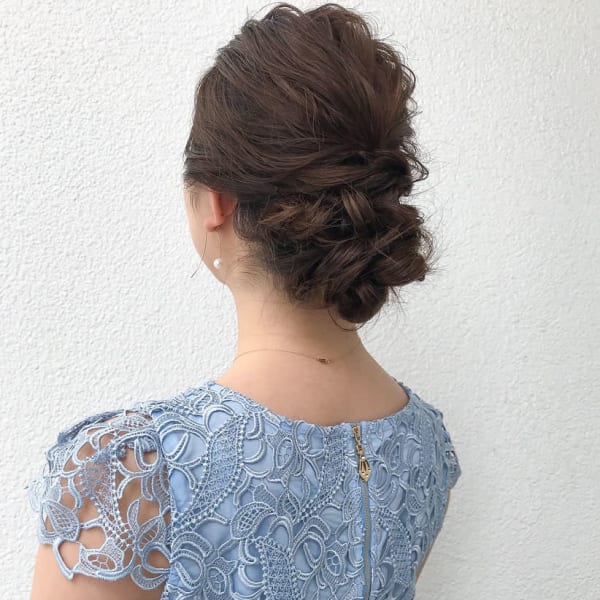 シンプル三つ編みアレンジ