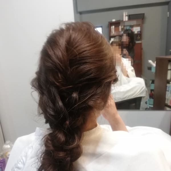 ヘアセット 編みおろし