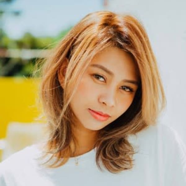 ハイトーンかきあげスタイル