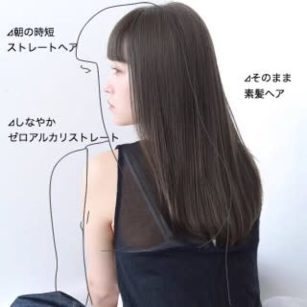 ゼロアルカリストレートの艶髪