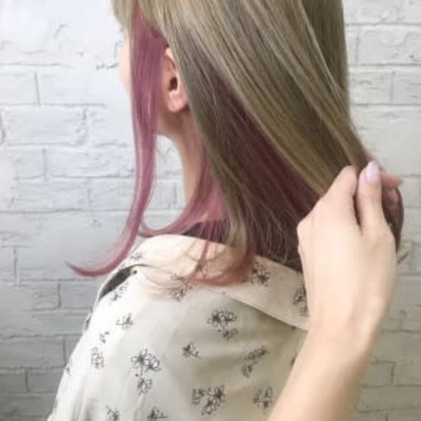 インナーカラーグラデーションピンクミルクティベージュ4043