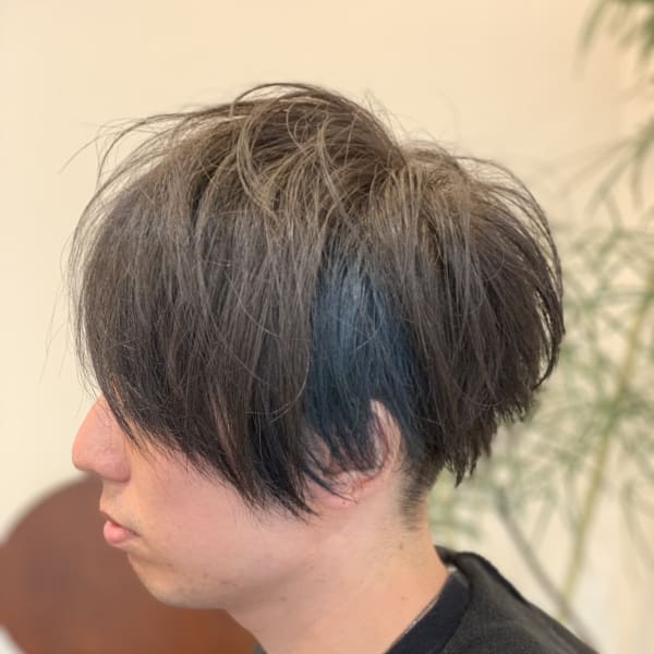 インナーカラー☆ディープシー軽やかマッシュ