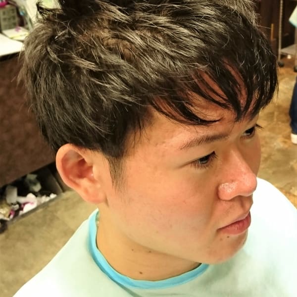 レイヤーマッシュソフトツーブロックピンパーマ風|Bande Hair Rokumeikan