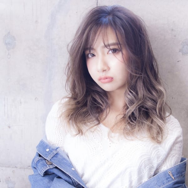 小顔見えデジタルパーマ×ライトグラデーション