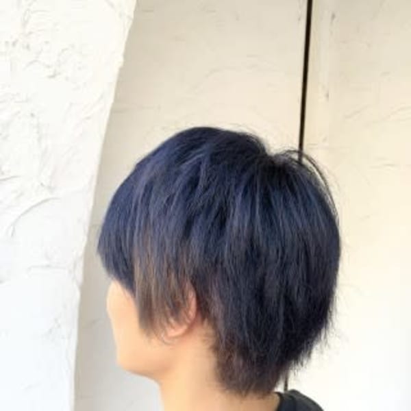 コバルトブルー×インナーカラー×シフォンベージュ