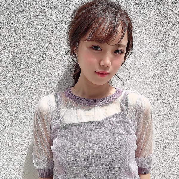 シースルーバング×アレンジヘア