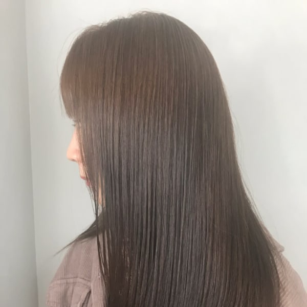 ストレート ブラウン トリートメント 厚めバング
