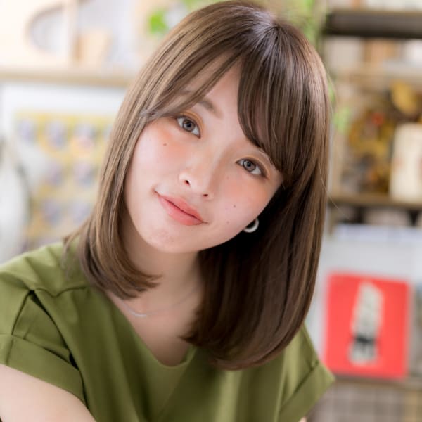 ナチュラル空気感＊斜めバングAラインミディ　トリートメント