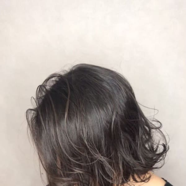 大人ボブ カール 前下がりボブ  透明感