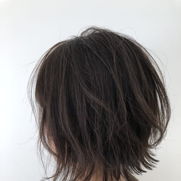 外ハネ、切りっぱなしボブ
