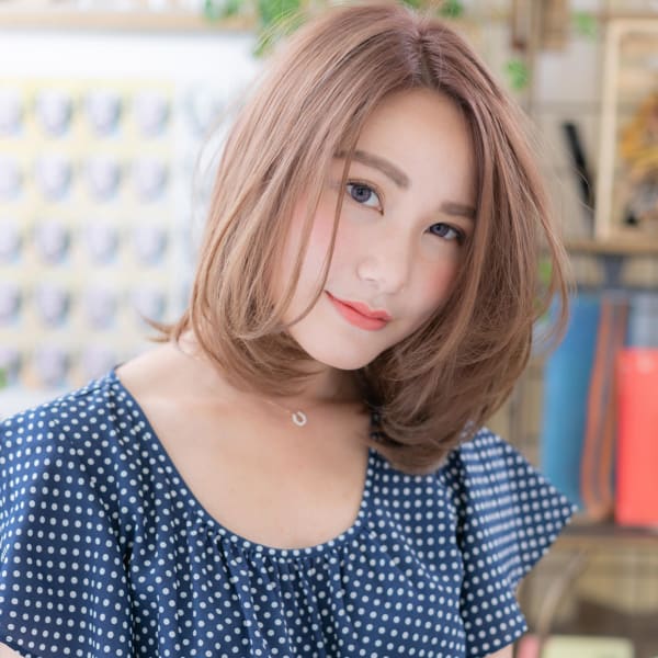 外国人風カラーで前下がり抜け感ワンカール 簡単スタイリング