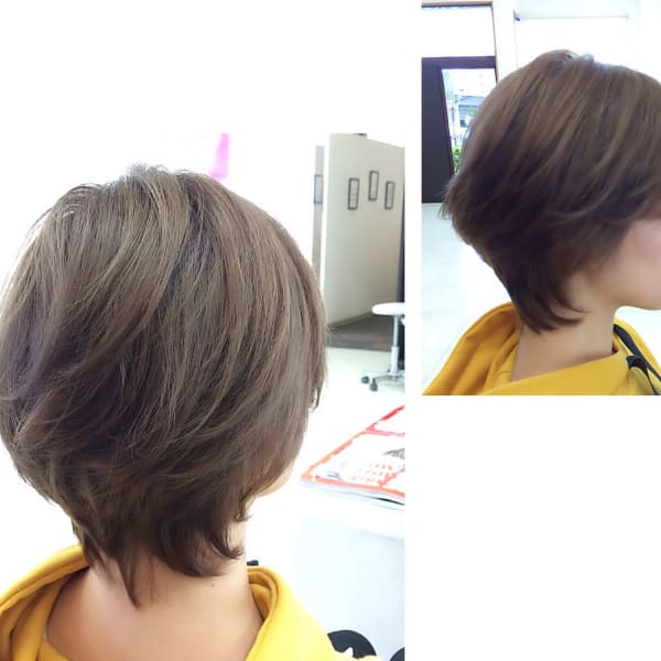 大人可愛い☆ハンサムショート☆グレージュ