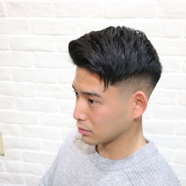 毛流れで見せるフェード