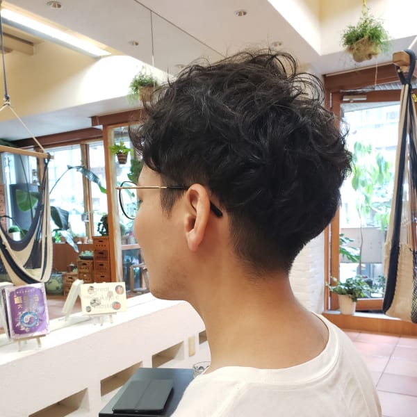 メンズツーブロック パーマスタイル