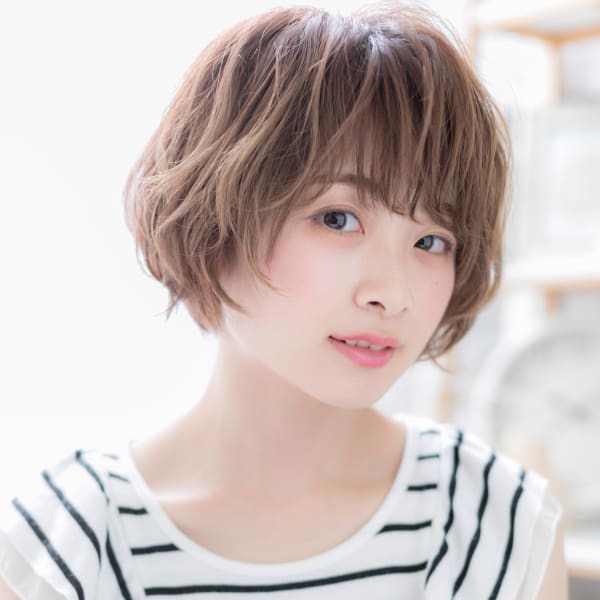 ふんわりくせ毛風★小顔ひし形ショート 簡単スタイリング