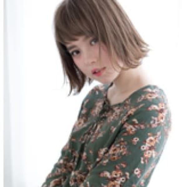 ☆外国人STREET風【切りっぱなし外ハネボブ×グレージュ】