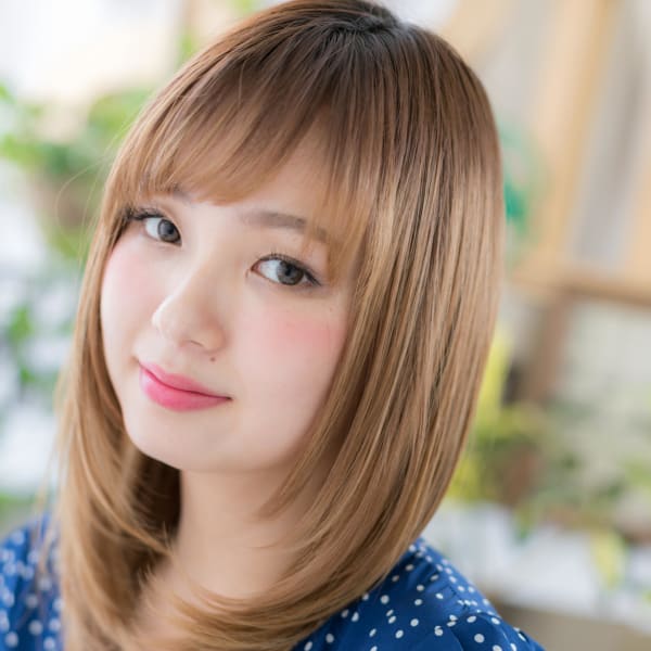 骨格矯正効果☆斜めバング小顔セミディ　トリートメント