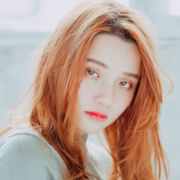 センターパート×ロング