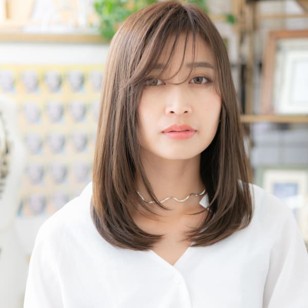 大人かわいい*斜めバングツヤワンカール 簡単スタイリング