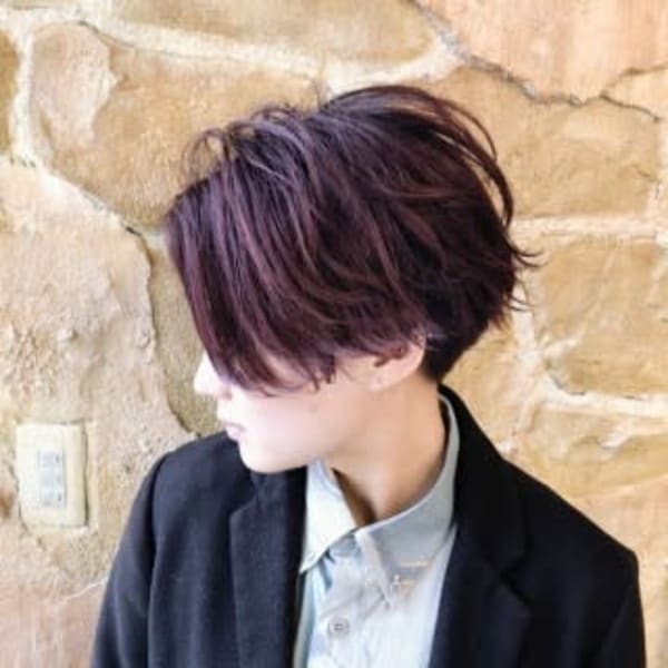 【151e 戸塚】*ハンサムショート+ブリーチパープル*
