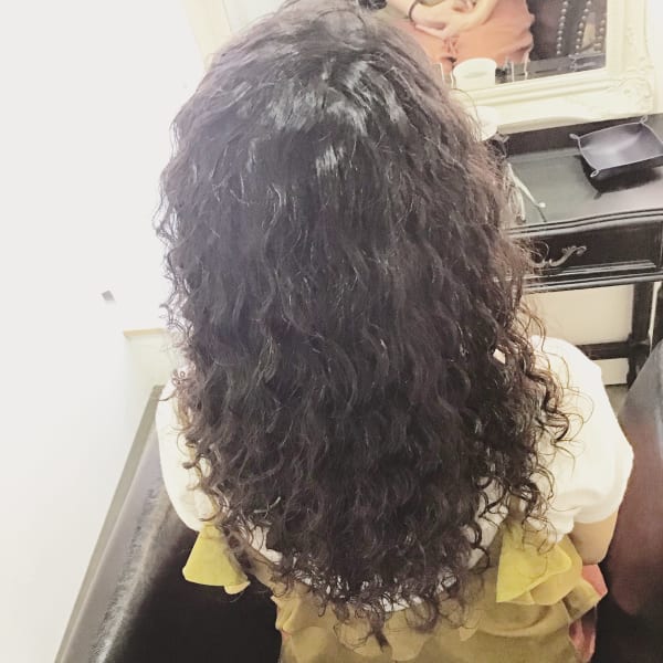 オススメ順 パーマ クール 黒髪 ロングの髪型 ヘアスタイル 楽天