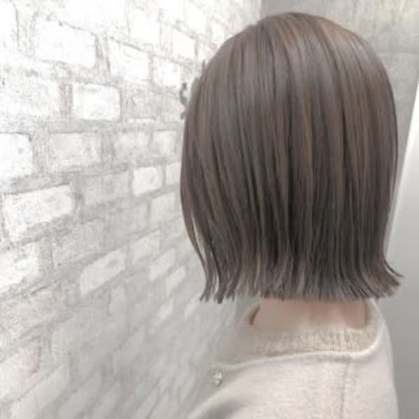 keistyle*グレージュ×切りっぱなしボブ
