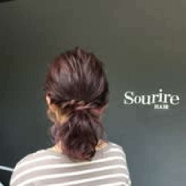 ポニーテール×イルミナコーラルピンク【sourire 神田】