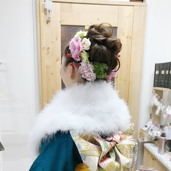 振袖着付けとヘアセット