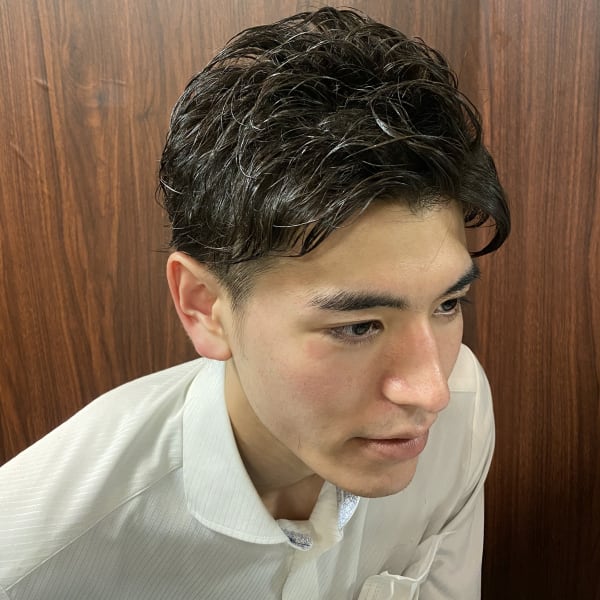 無造作パーマスタイル＜理容室/新橋/銀座口/フェード＞