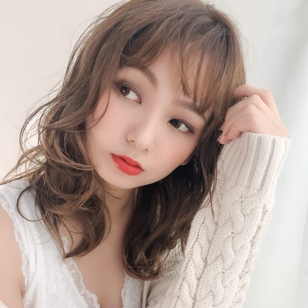 ウルフカットミルクティベージュデジタルパーハイライト