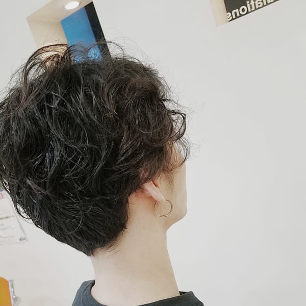 マッシュ風×スパイラルパーマ