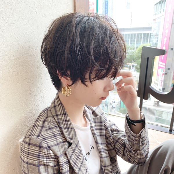 小顔ショート/ニュアンスパーマ