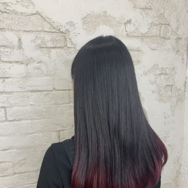 裾カラーグラデーションカラーピンクカラー池袋