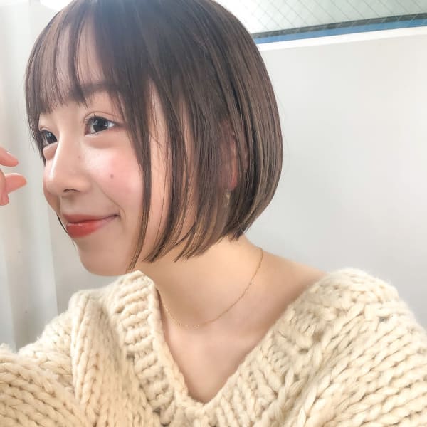 ミニボブ×アッシュベージュ【新宿】