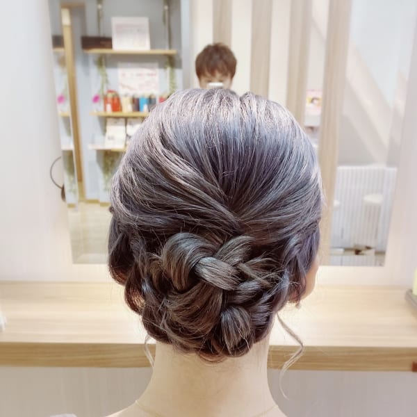 編み込みアップ