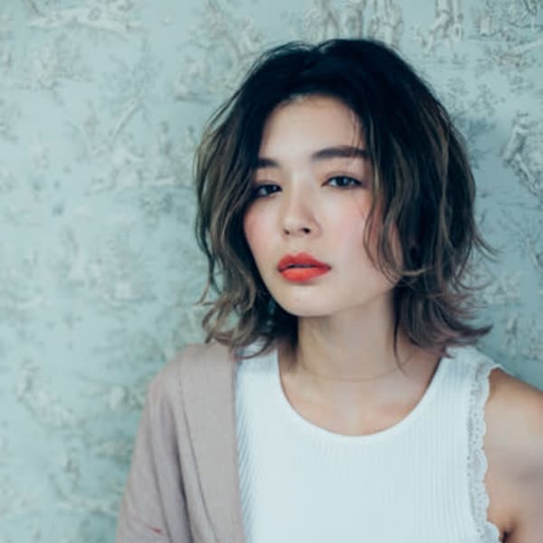 センターパートのグラデボブ|ex-fa  hair cherir (旧ガーデン店)