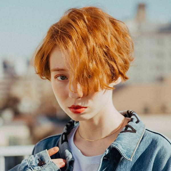 くせ毛風ハンサムショート