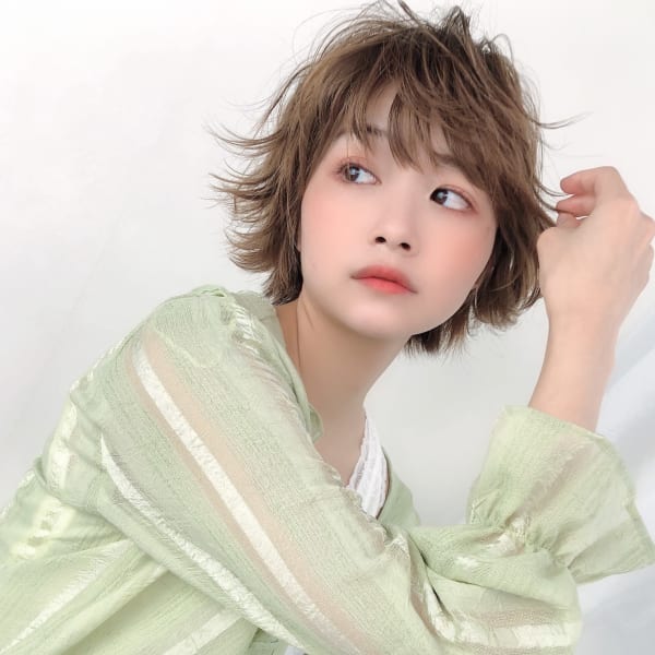 切りっぱなしボブミルクティーベージュパーマ シースルーバング Piece Hair Esthe 吉祥寺 ピース ヘアアンドエステ キチジョウジ のヘアスタイル 美容院 美容室を予約するなら楽天ビューティ